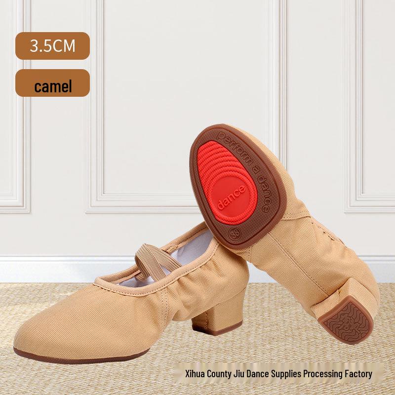 Women's Non-Slip Black High Heel Dance Shoes for Ballet and Square Dance