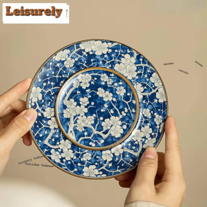 171ml Ru Kiln Porcelain Cover Bowl Creative Ice Plum Horseshoe Gaiwan Retro Sancai Tea Tureen Tea Maker Chinese Tableware Craft