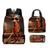 Hip Hop Populair Nieuwigheid Grappig tungtungtung 3D Geprint 3 stuks/Set leerling Schooltassen Laptop Dagrugzak Rugzak Lunchtas Etui