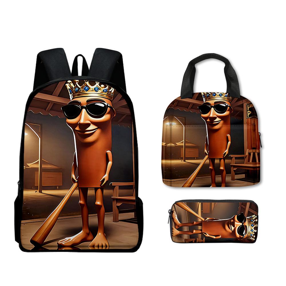 Populaire Nieuwigheid Harajuku Cool Nieuwe tungtungtung 3D Print 3 stuks/Set leerling Schooltassen Laptop Dagrugzak Rugzak Lunchtas Etui