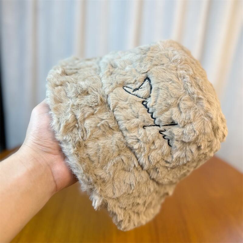 

Панама женская осенне-зимняя новая теплая плюшевая шляпа-ведро из овечьей шерсти Adjustable хаки