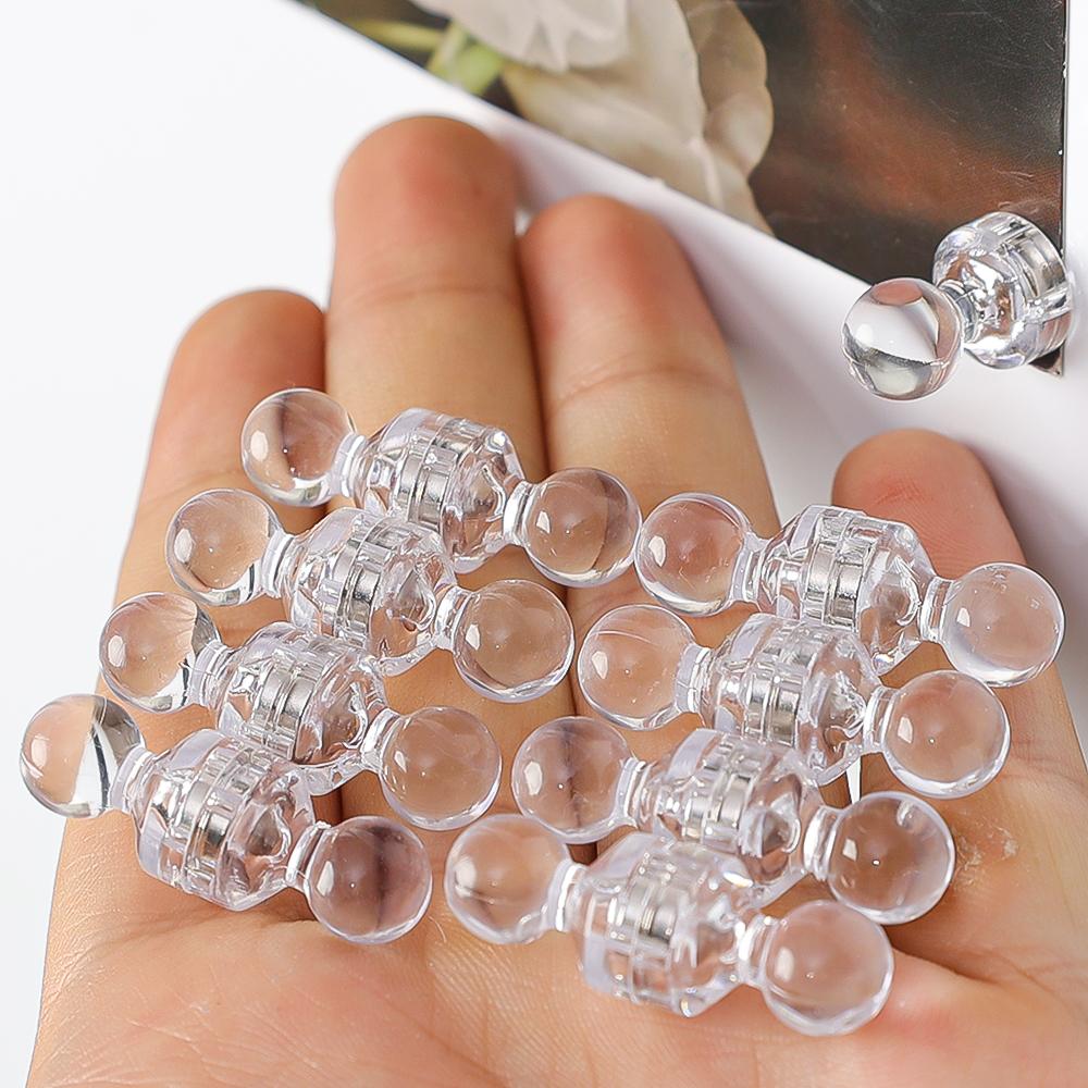 10 Stück Magnete Push-Pin Kühlschrank Whiteboard Magnet Reißzwecke Kühlschrank Pinnwand Pins klare Karte Pins Board Tacks Clips weißen Haken