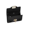 Valentino GARAVANI Grained Leather Wallet with Metal Rivet Buckle Chain Strap Calfskin Women's Black