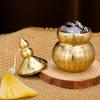 Gourd Ornament: Open-Top Chinese-Style Brass Feng Shui Gourd—Desktop Wealth-Bringing Carved Feng Shui Decorative Item