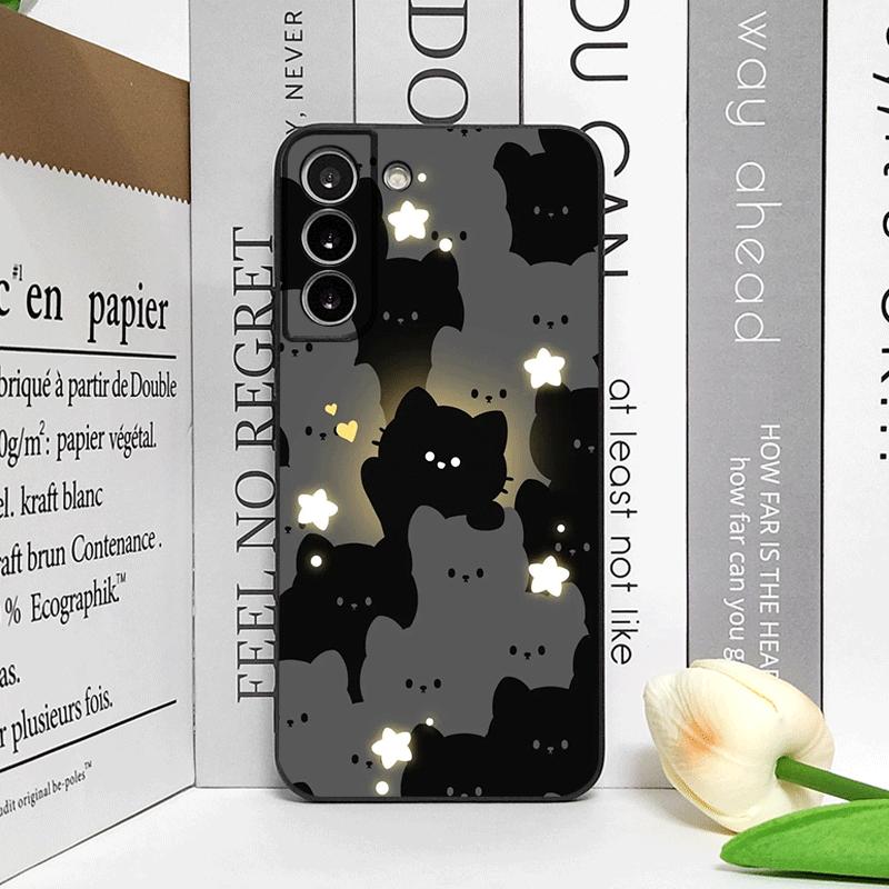 Custodia per Telefono Coppia Gatti Neri Bianchi Cartoni Animati per Google Pixel 9A 8A 7A 6A 7 PRO 8 9 Pro XL 4G 5G Cover Morbida Antiurto Guscio Abbinato