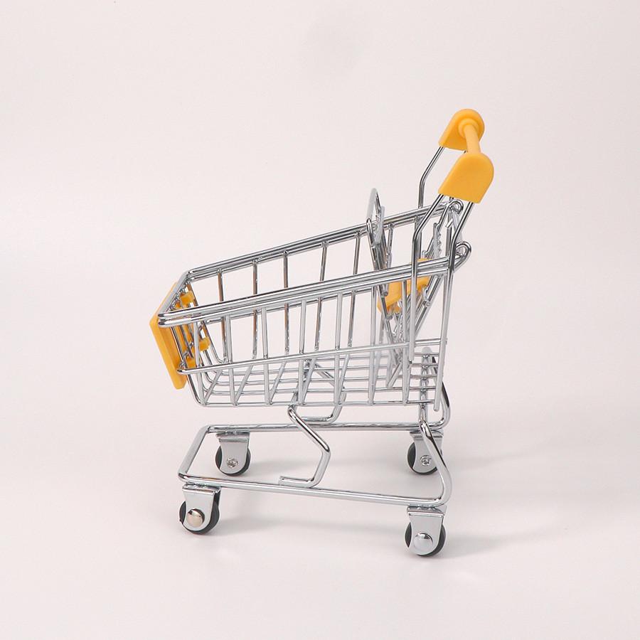 Toy Small Metal Shopping Cart Interactive Features For Kids Role Games Playing