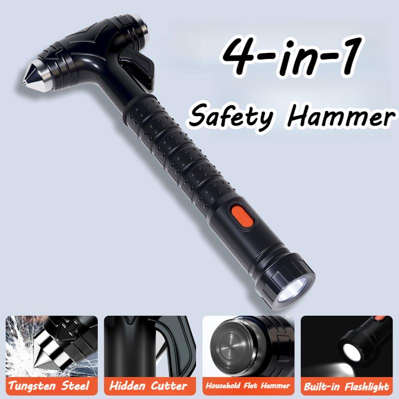 Portable Multifunctional Car Emergency Safety Hammer Window Breaker Hidden Seatbelt Cutter Vehicle Escape Tool Auto Rescue Tool