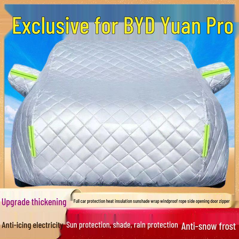 

BYD Yuan Pro All-Weather Car Cover: Sun, Rain, Dust, Frost, and Snow Protection with Heat Insulation. BYD Yuan