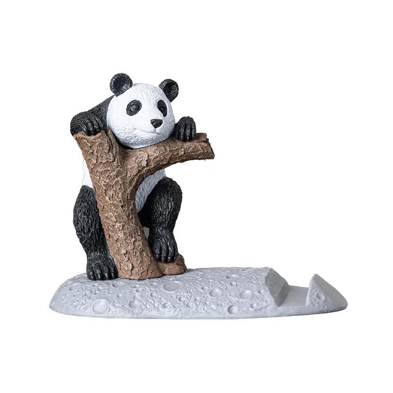 New Design Phone Stand Desk Accessories Resin Panda Figurines Home Decor Decorative Tabletop Ornaments Cute Phone Holder