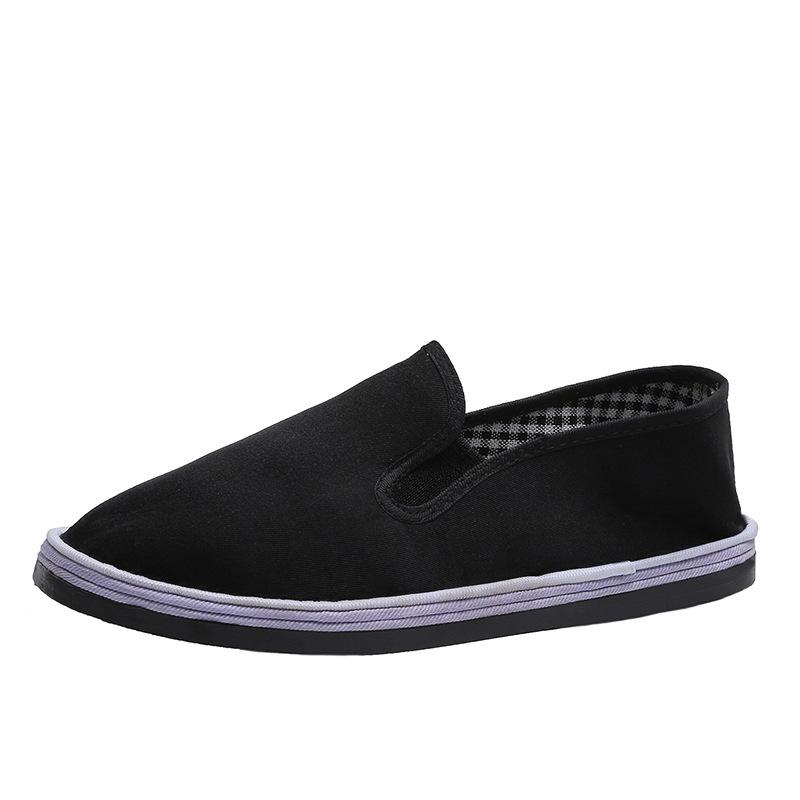 Old Beijing cloth shoes men middle-aged and elderly walking leisure work spring and summer breathable driving comfortable black single shoes one pedal