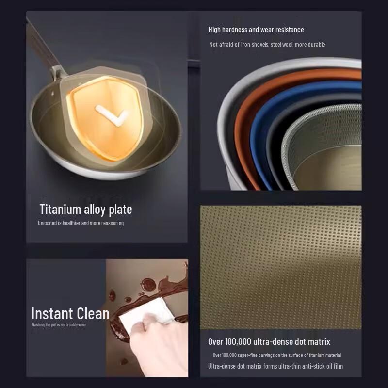 Chuidahuang 34cm Mehrschichtiger Titan-Wok