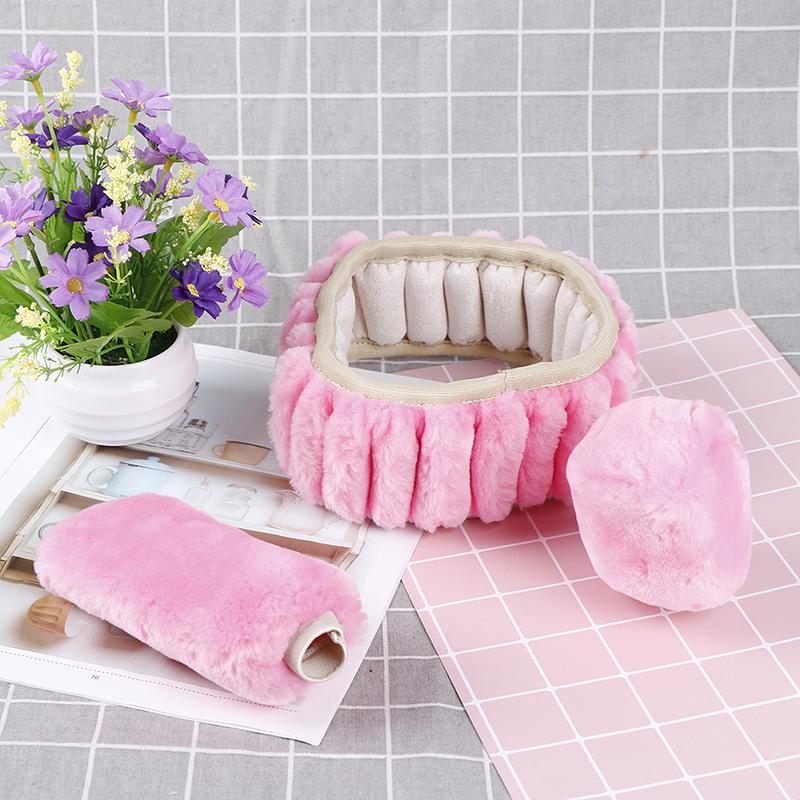 3 Buc/Set Iarnă Roz Moale Cald Pluș Husă Volan Auto Huse Frână de Mână