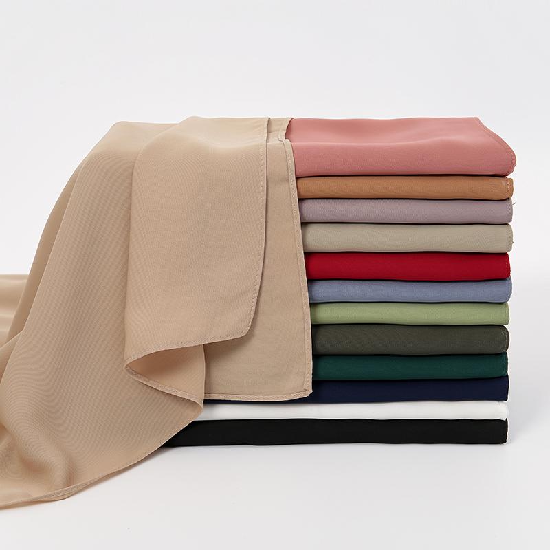 New Medina Silk Chiffon Hijab Scarf For Women Muslim Shawls Headscarf Wraps Poka Chiffon Hijab Haedband Ramadan Islamic Turban
