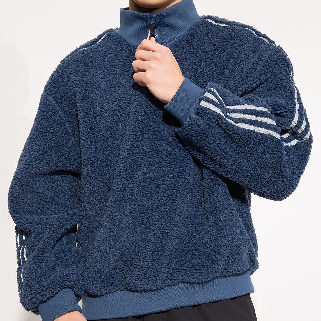 Adidas Originals Trefoil X Blondey Collab Striped Stand Collar Pullover Sweatshirt Men Tops Blue GS9267