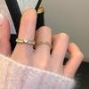Zircon Chain Love Opening Ring Female Niche Retro Personality Simple Versatile Temperament Finger Ring Popular Casual Everyday Dainty Minimalist Ring