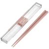 Iwasaki Kogyo Chopsticks, 18cm, Pink, with Extra-Strong Case, Cushioned Handle To Prevent Clinking, Antibacterial and Stain-Resistant, Dishwasher Safe