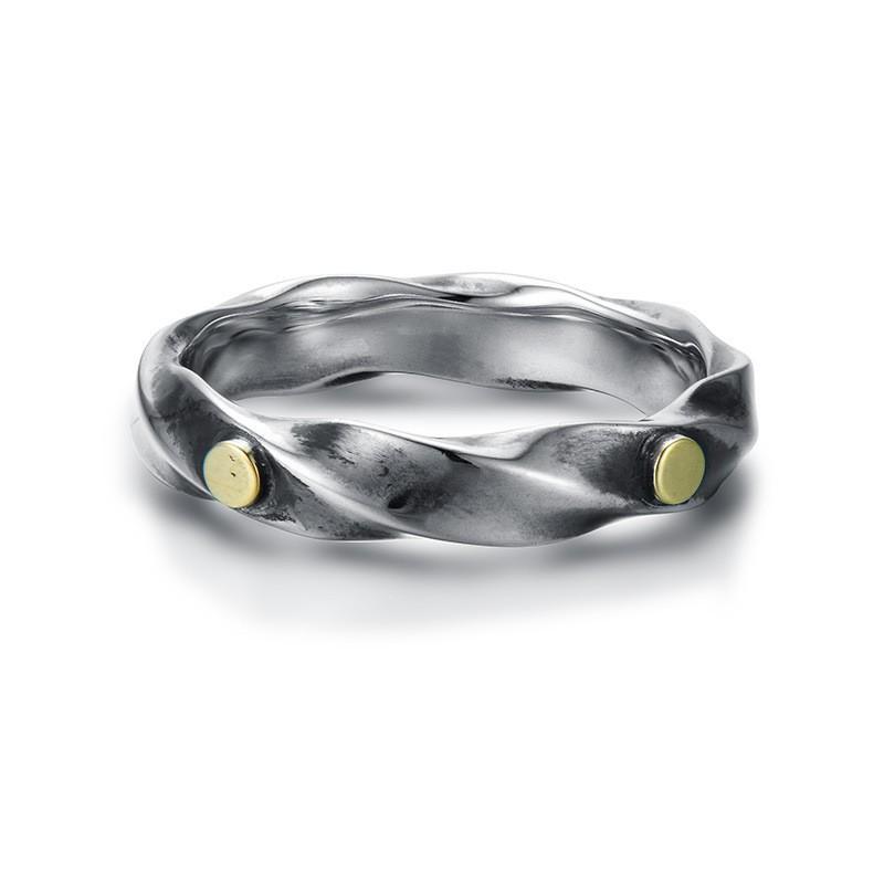 Mobius Ring Men Women Sterling Adjustable Open Band Geometric Minimalist Fashion Finger Adjustable Open Band