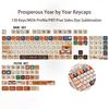 Prosperous Year by Year Five Sided Dye Sub Keycaps MOA Profile PBT Key Caps for Cherry Gateron MX Switches Mechanical Keyboard