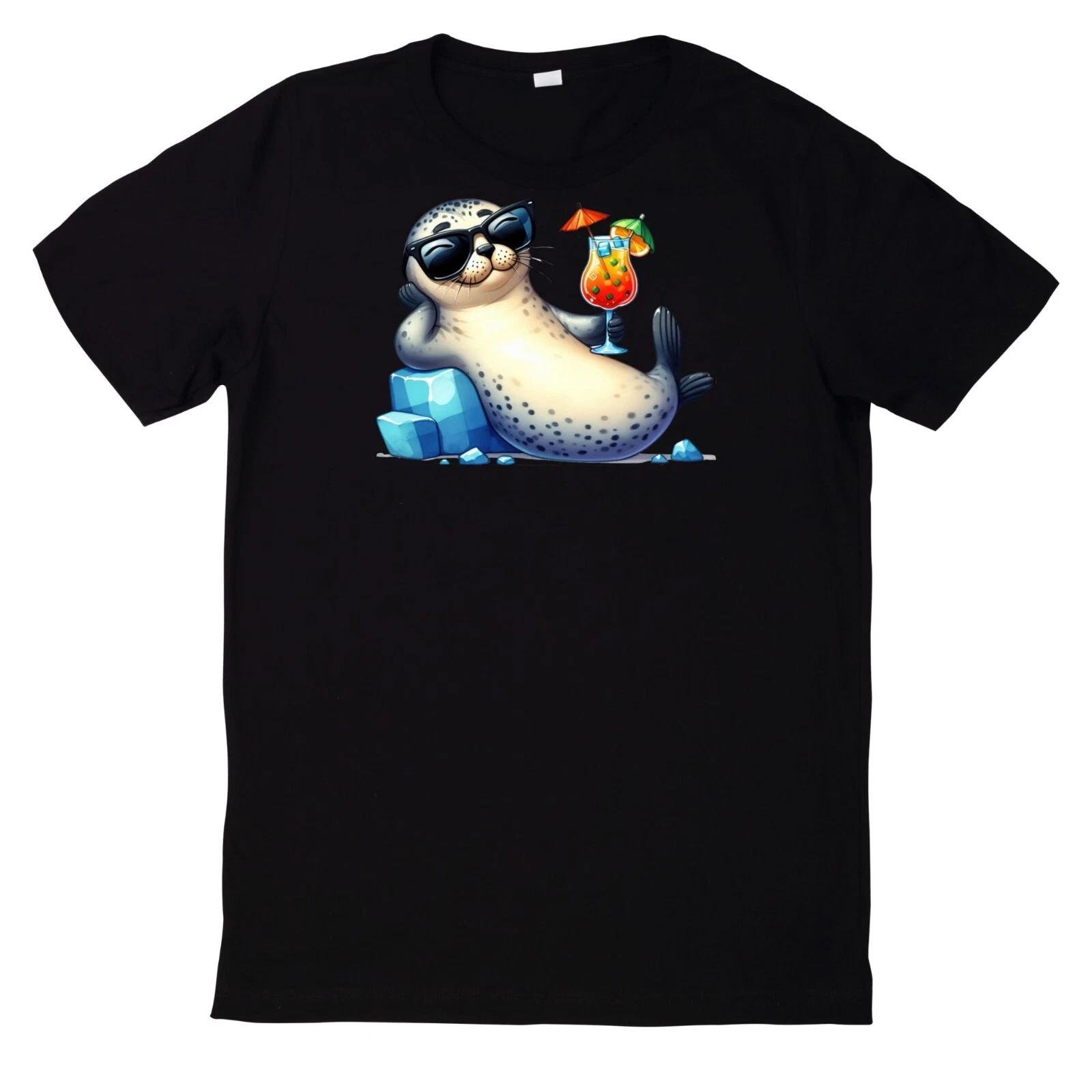 T-Shirt Niedliches Sommercocktail und Tier XXL