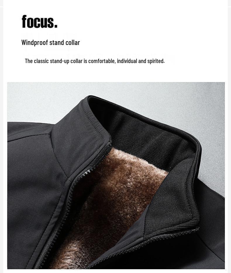 Herren Dicker Warmer Samtmantel für Herbst/Winter - Übergröße, Modische Jacke für Mittelalte/Ältere