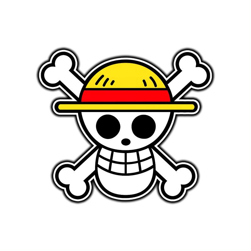 Car Stickers Customizable Waterproof Easy Install No Residue Anime Pirate Theme Straw Hat Flag Vinyl for Car Laptop Multi Sizes