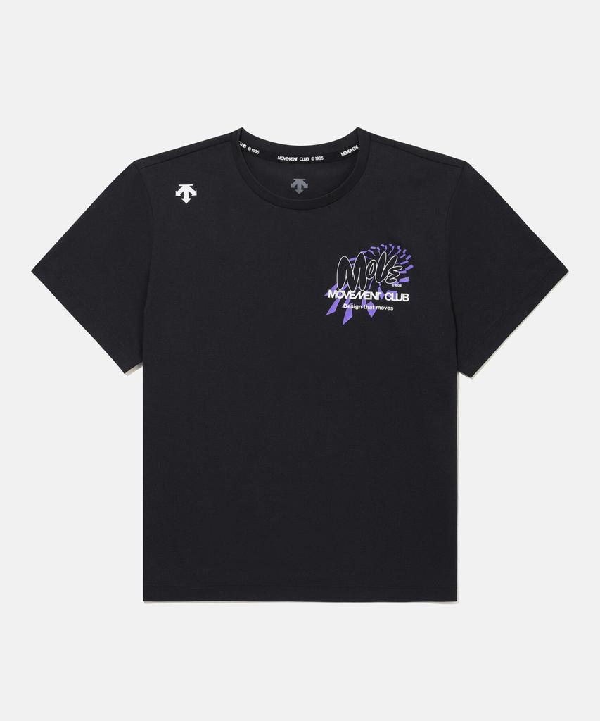 DESCENTE Women'S Graphic Crop Short Sleeve T-Shirt Black Sr222Ets54