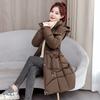 Winter Fashion Women Down Cotton Coat Slim Fit Thickened Long Padded Jacket Warm Outwear
