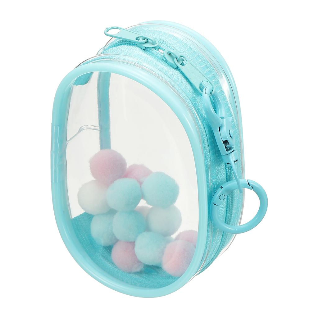 Uxcell 4 Inch Plush Doll Out Bag PVC Transparent Mini Doll  Display Pouch Clear Storage Case for Blind Box Doll Display Round