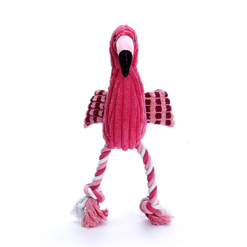 Dog Toy Plush Sound-making Flamingo, Dog Self-entertainment and Boredom, Teething Corduroy Dog Toy, Interactive Toy