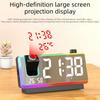 Colorful LED Digital Alarm Clock Temperature Display Projection Desk Clock  Bedside Table
