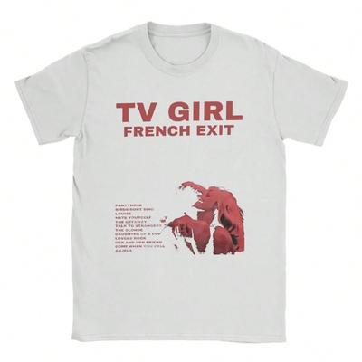 Vintage TV Girl French Exit Music T-Shirts For Unisex Crew Neck 100% Cotton T Shirt Short Sleeve Tees New Arrival Clothes
