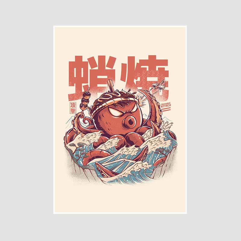 Japanese Food Guide Retro Posters Funny Noodles Poster Mural Wall Art Prints White Paper Art Painting Room Decoration Pictures Home Decor