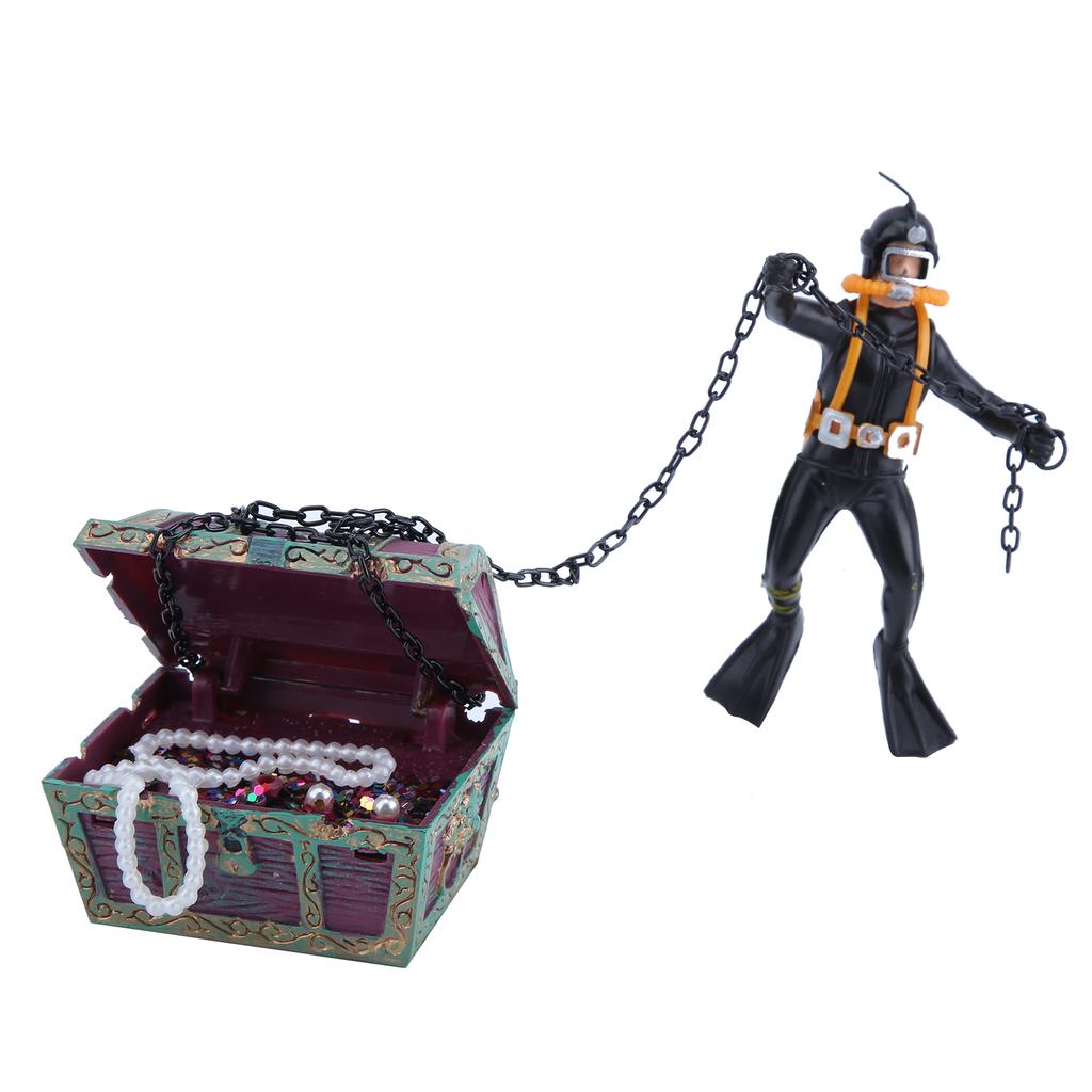 Creative Aquarium Ornament Treasure Hunting Frogman Ornaments Fish Tank Decoration