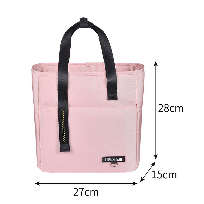 Beilian PEVA Insulated Lunch Bag for Office Workers, Waterproof High-Capacity Handheld Lunch Box with Ice Pack.