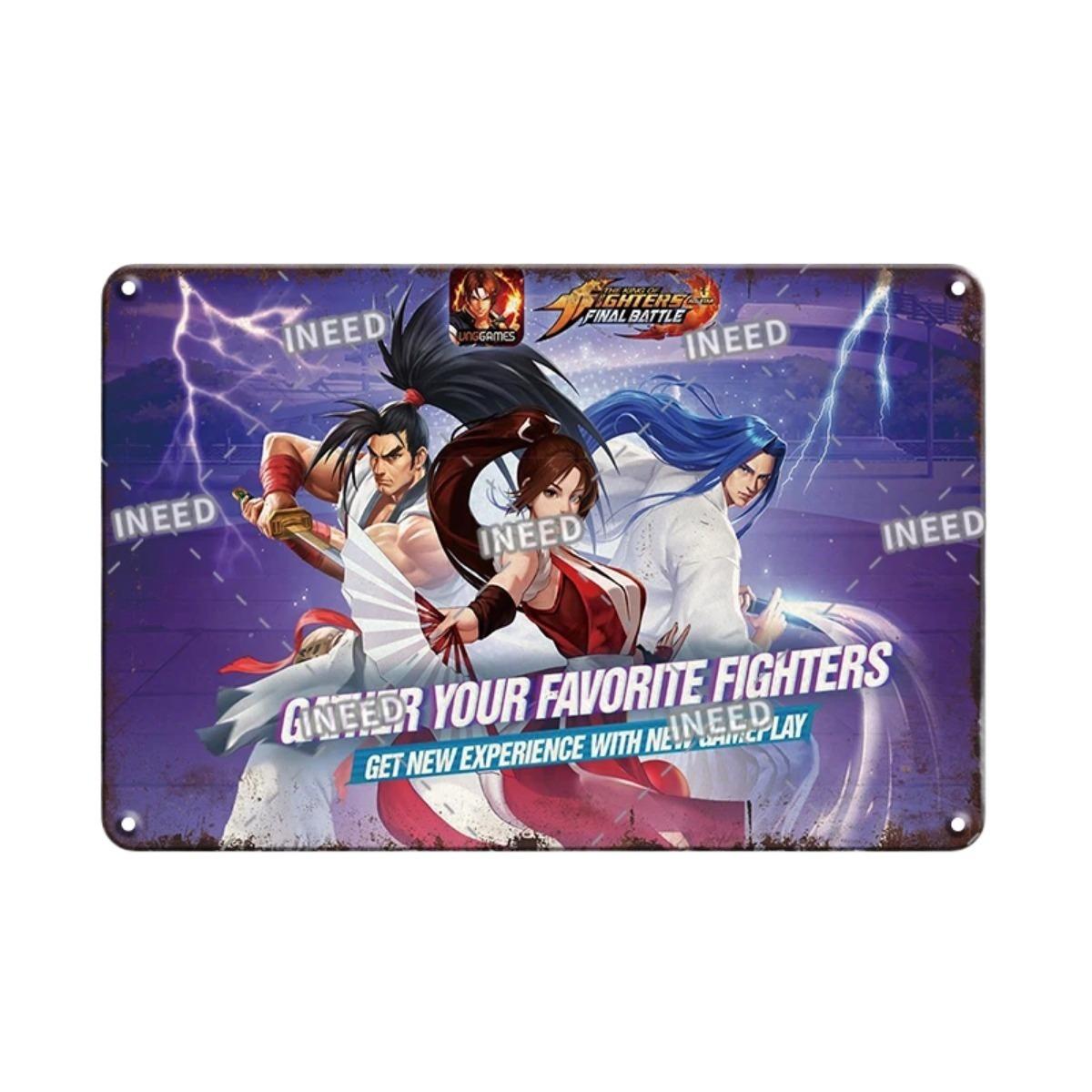

Classic KOF Game Poster Tin Sign Vintage Gamer Room Decoration Metal Plate Retro King Of Fighters Art Wall Decor Plaques 20x30cm（7.8x11.8inch）