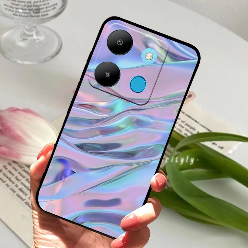 For Infinix Smart 7 Case Luxury Silicone TPU Soft Phone Black Cover Cases For Infinix Smart7 X6515 Funda Protector Coque Capa