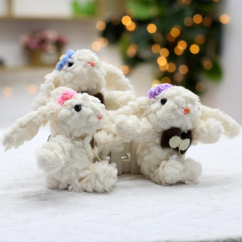 Looping Ears Rabbit Plush Toy Dolls School Bag Hanging Decoration Keychain Rabbit Plush Hanging