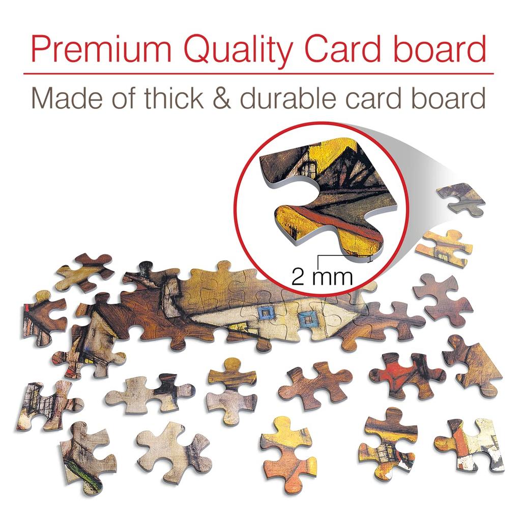 D-Toys 1000-piece Jigsaw Puzzle, 76830-SC01, Egon Schiele: Crescent of Houses, 47 X 68 Cm