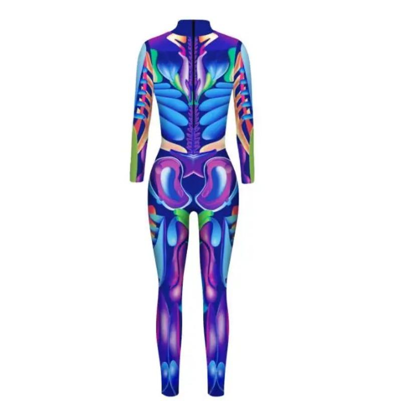 Sexy Women Robot Punk Jumpsuit Catsuit Cosplay Costumes Zentai Halloween Party Performance Bodysuit Dress Up
