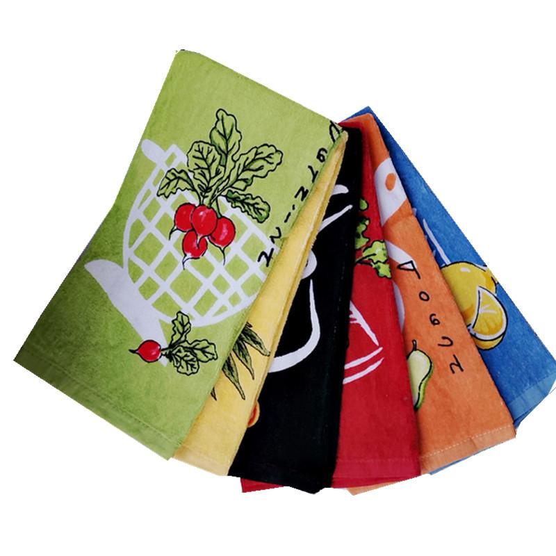 

1Pc 38x70cm Fruits Printed 100% Cotton Hand Towel Kitchen Dishcloth Cleaning Cloth Party Decor Gift 38x70cm&1pc