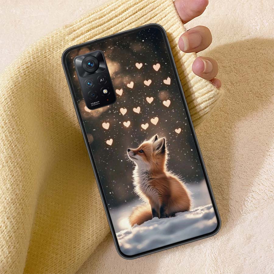 Red Fox Vulpes Phone Case For Redmi Note 13 14 15 Pro Plus 12 13C 12C 15C 9 10 10C 9T 9C 9A TPU Soft Cover Clear Cell Cases Shoc
