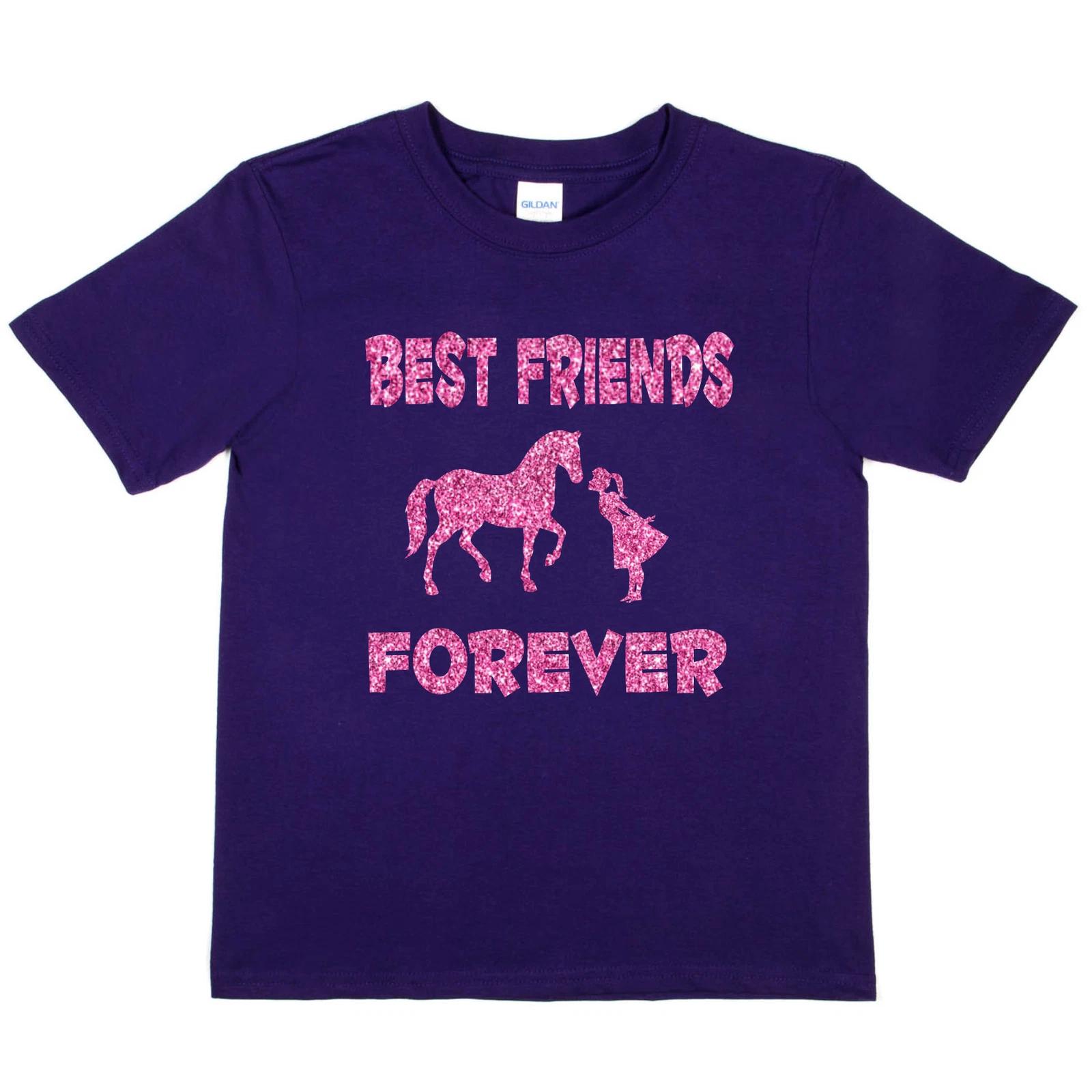 

Best Friends Forever Horse Riding Birthday Funny Girls Kids T shirt M