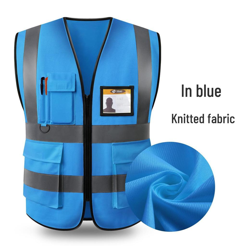 LIKA Reflective Multi-Pocket Safety Vest for Traffic, Construction, Sanitation, and Gardening