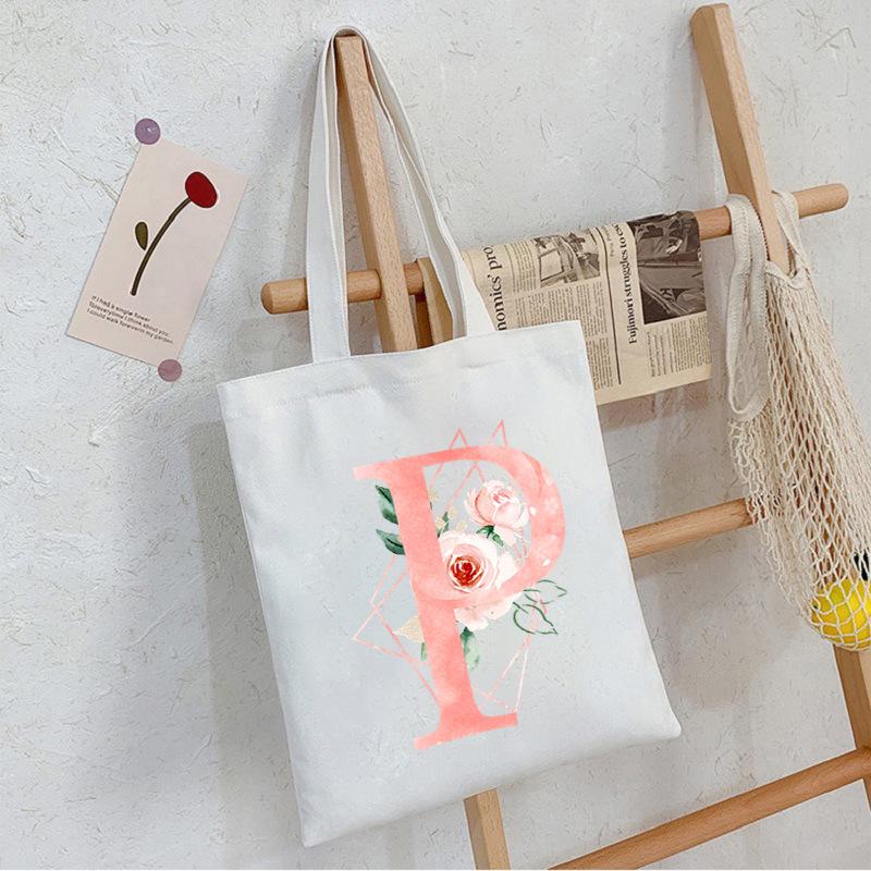 Alphabet Letter A-Z Printed Shoulder Bag Female Casual Student Crossbody Bag Large Capacity