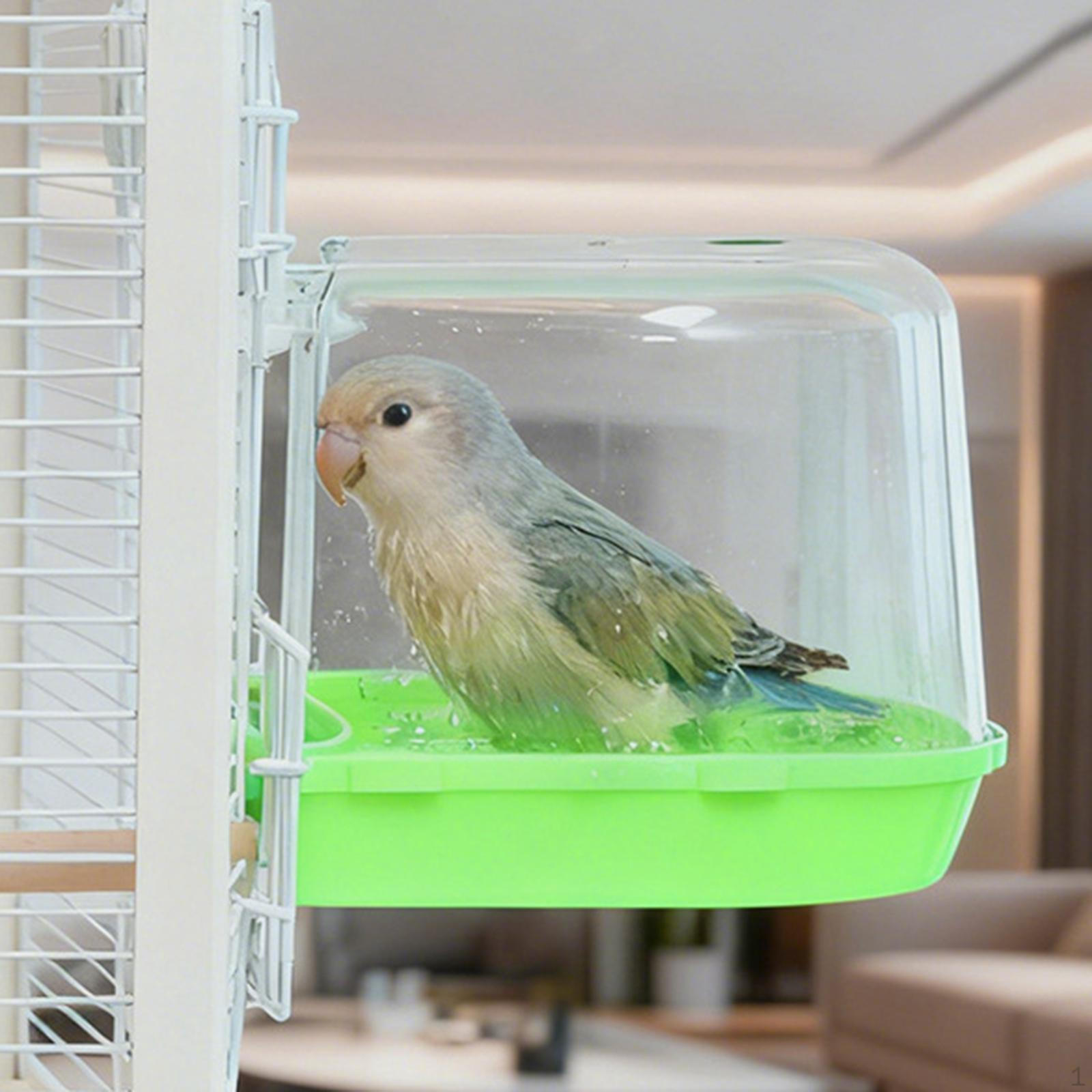 Bird Bath for Cage Bathing Tub Accessory Cleaning Pet Supplies Bathtub Box Parrot Parakeets зелёный