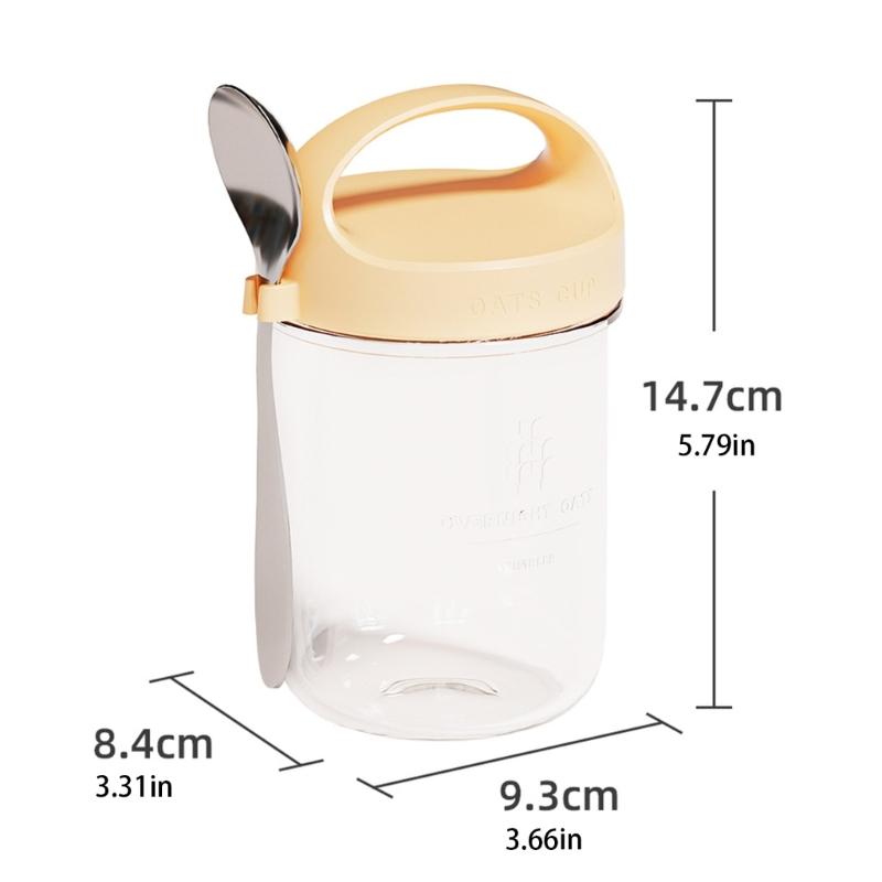 Mehrzweck Küchenorganisator mit Löffel Spülmaschinenfester Glasbehälter Müsli Nüsse Joghurts Salatschale Haferflockenbehälter