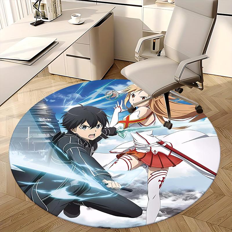 Sword Art Online,Asuna Chair mat Round Rug Office carpet, Non slip, Suitable for Living Rooms, Bedrooms decor.1205015a