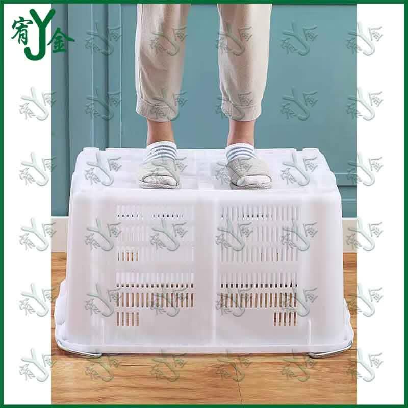 Heavy-Duty Plastic Storage Crate with Iron Handles