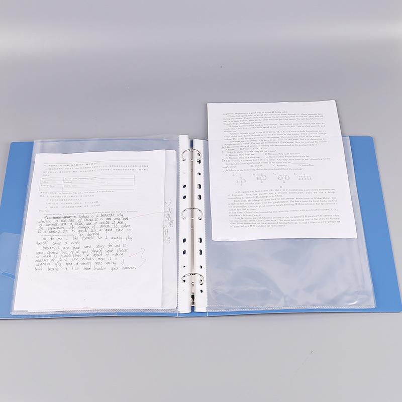 Clear A4 O-Ring Binder with Transparent Add-in Page Sleeves