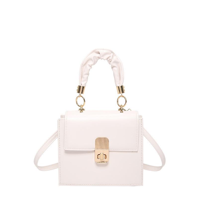 

Trendy Lock Buckle Handbag 2024 Summer New Casual Shoulder Bag Street Fashion Pu Crossbody Bag белый